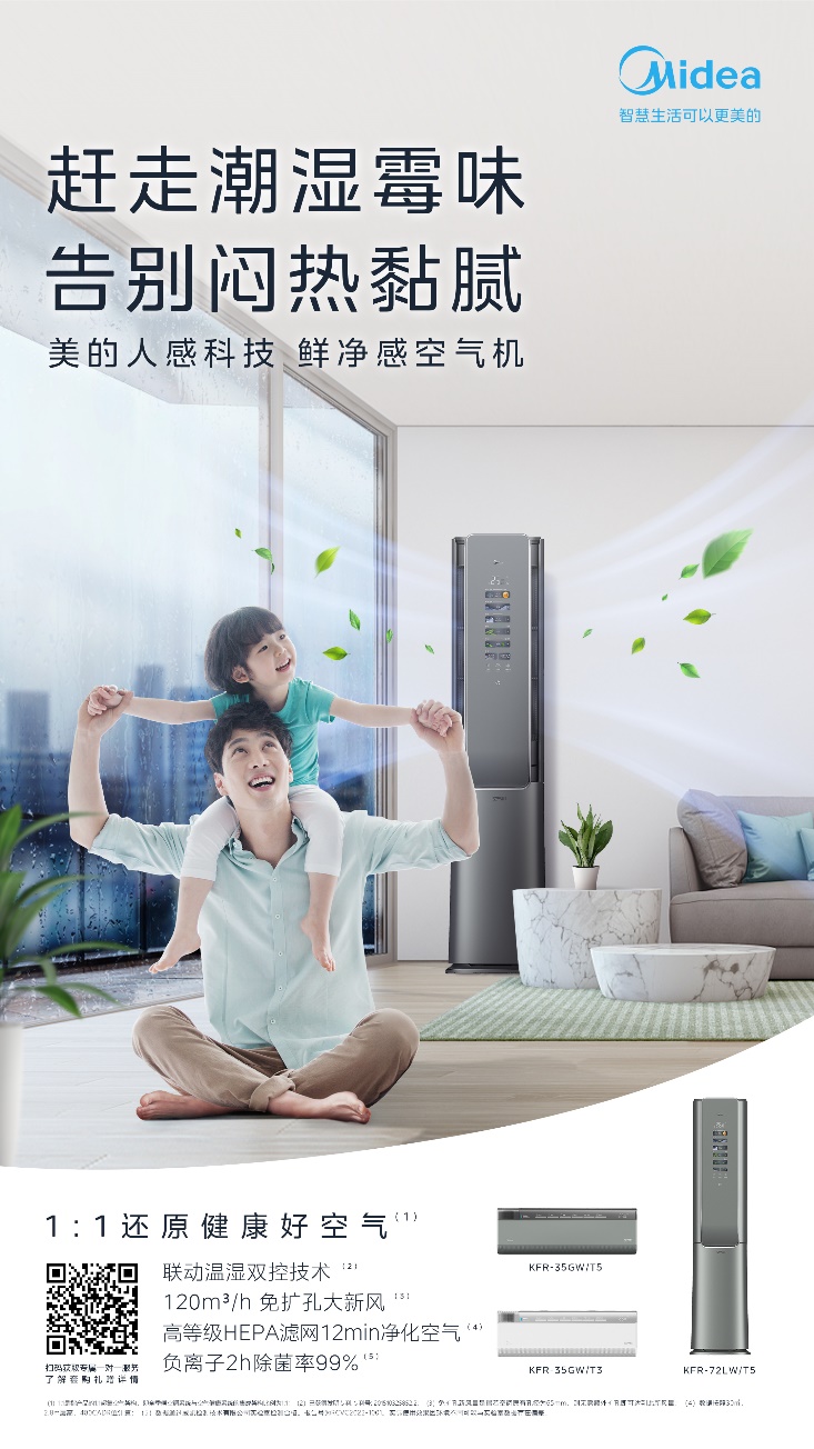 高溫梅雨輪番上陣，美的鮮凈感空氣機為你打造清爽夏日！